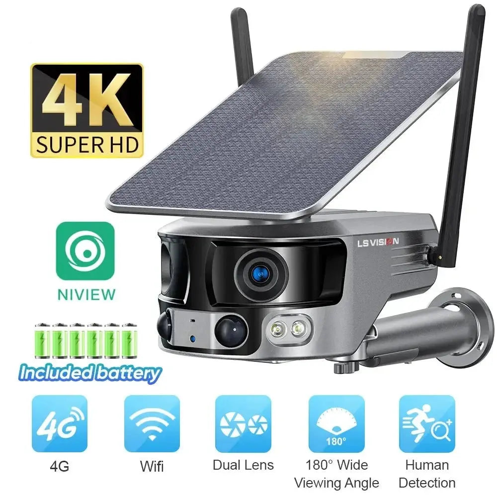 4X Zoom 4G LTE WiFi Solar 8MP Camera