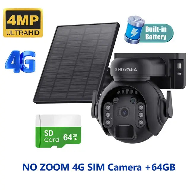 12X Zoom 4G LTE WiFi Solar 8MP Camera