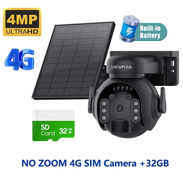 12X Zoom 4G LTE WiFi Solar 8MP Camera